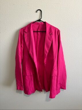 Women's Bright Pink Open-Front Blazer Jacket